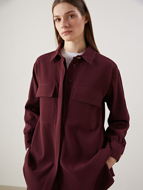 LCW Modest Dokulu Oversize Kadın Gömlek Tunik - S5MP85Z8-D1H