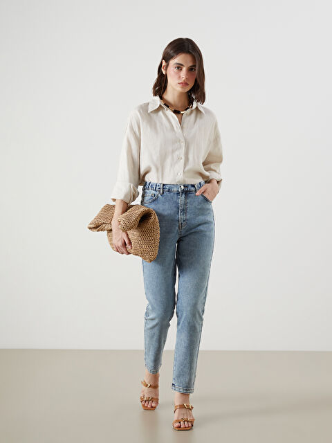 LCWAIKIKI Classic Slim Mom Kadın Jean Pantolon - S5MQ23Z8-311