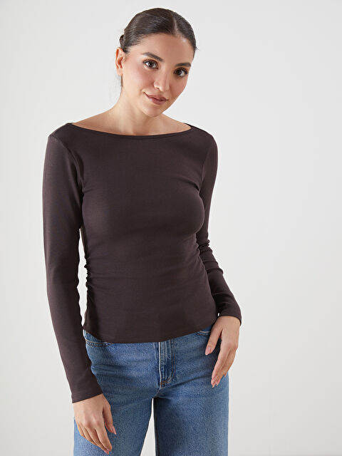 LCWAIKIKI Classic Kayık Yaka Kadın Body - S5MQ40Z8-HKM