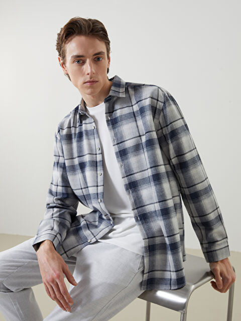 LCW Vision Regular Fit Uzun Kollu Ekose Erkek Oduncu Gömlek - S5MQ42Z8-LMR