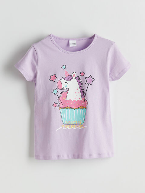 LCW Kids Bisiklet Yaka Kız Çocuk Pijama Üst - S5MQ73Z4-G0W