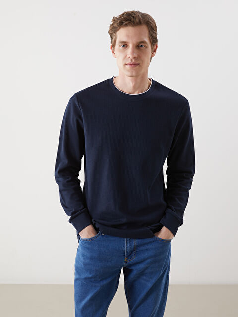 LCWAIKIKI Classic Bisiklet Yaka Uzun Kollu Erkek Sweatshirt - S5MR03Z8-RFH