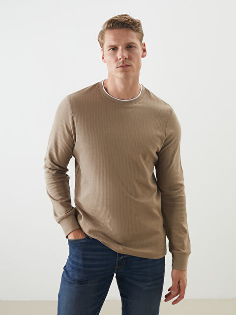 LCWAIKIKI Classic Bisiklet Yaka Uzun Kollu Erkek Sweatshirt - S5MR03Z8-ZG4