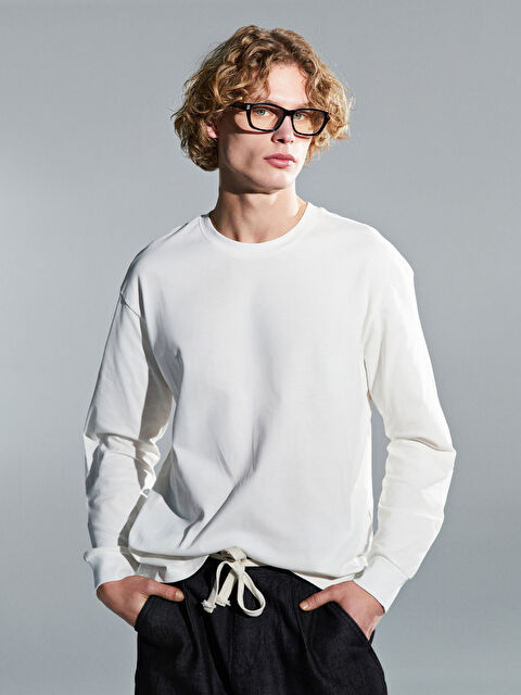 XSIDE Bisiklet Yaka Uzun Kollu Erkek Tişört - S5MR34Z8-R9J