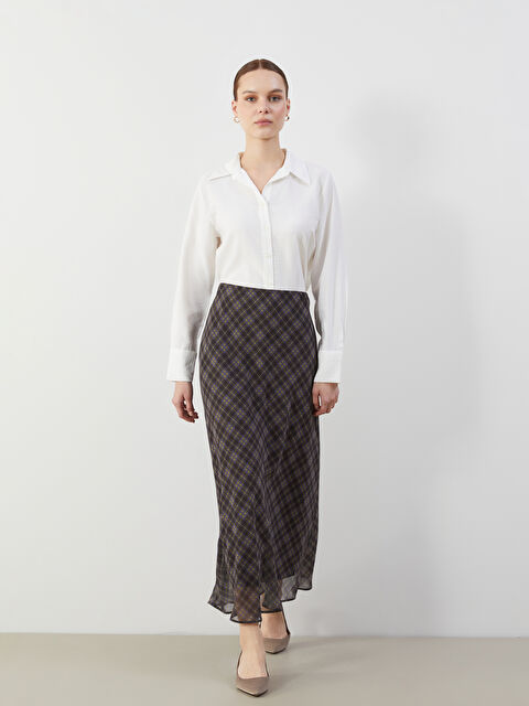 LCW Modest Loose Fit Ekose Şifon Etek - S5MR41Z8-LQY