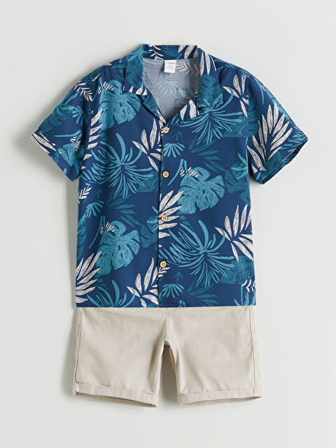 LCW baby Resort Yaka Erkek Bebek Gömlek ve Şort 2'li - S5MR50Z1-LS4