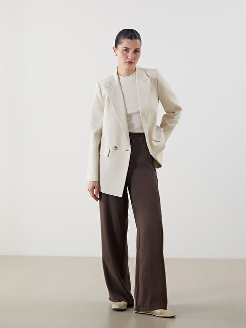 LCW Modest Beli Lastikli Dokulu Kadın Pantolon - S5MR53Z8-JTW