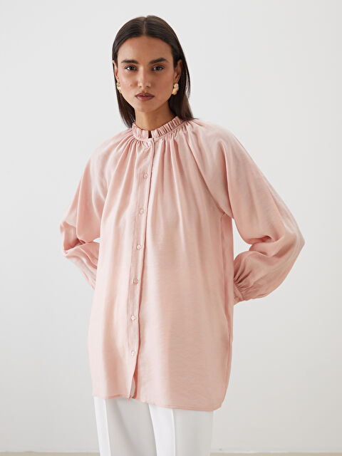 LCW Modest Fırfırlı Yaka Modal Karışımlı Kadın Gömlek Tunik - S5MS10Z8-FRP