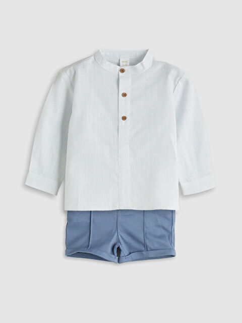 LCW baby Düğmeli Erkek Bebek Gömlek ve Şort 2'li - S5MS82Z1-QWR