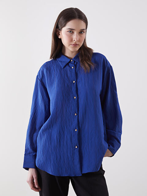 LCW Vision Çizgili Oversize Kadın Gömlek - S5MS84Z8-EL3