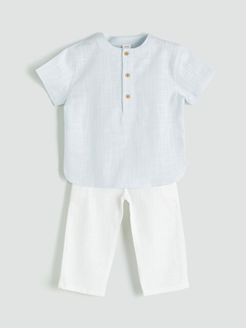 LCW baby Basic Erkek Bebek Gömlek ve Şort 2'li - S5MS85Z1-QWR