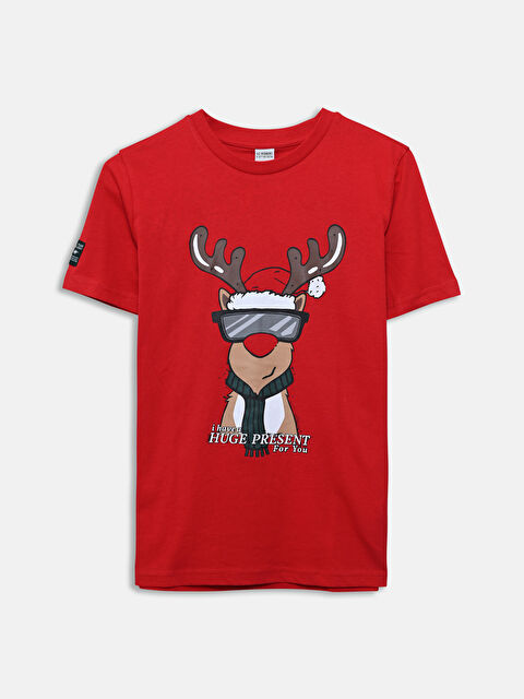 LCW Kids Majica sa okruglim izrezom i štampom za dečake - S5MS95Z4-HJY