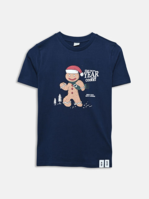 LCW Kids Majica sa okruglim izrezom i štampom za dečake - S5MS96Z4-HRC