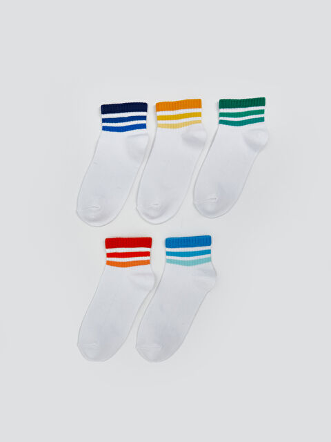 LCW Kids Çizgili Erkek Çocuk Soket Çorap 5'li - S5MT22Z4-K00