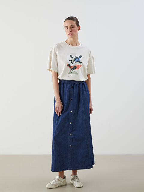 LCW Grace Beli Lastikli Jean Etek - S5MT46Z8-563