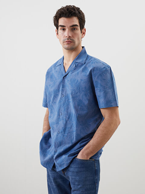 Natuvera Regular Fit Kısa Kollu Desenli Erkek Gömlek - S5MT55Z8-D1Q