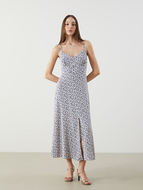 LCW Vision V Yaka Çiçekli Elbise - S5MT81Z8-LSJ