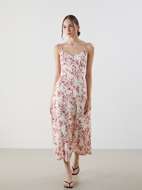 LCW Vision V Yaka Çiçekli Elbise - S5MT81Z8-LTQ