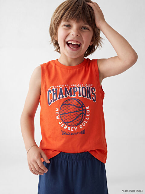 LCW Kids Baskılı Erkek Çocuk Atlet ve Şort 2'li