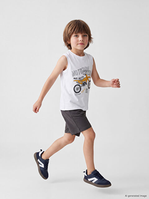LCW Kids Baskılı Erkek Çocuk Atlet ve Şort 2'li