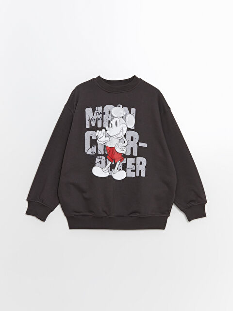 LCW Kids Bisiklet Yaka Mickey Mouse Baskılı Kız Çocuk Sweatshirt - S5MU13Z4-VDL