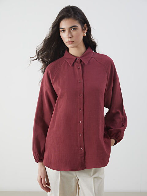 LCW Modest Oversize Müslin Kadın Gömlek - S5MU21Z8-JAV