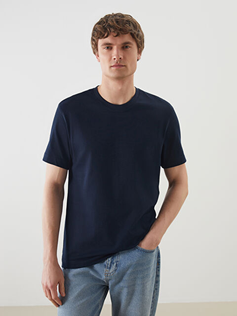 LCW Vision Bisiklet Yaka Penye Erkek Tişört