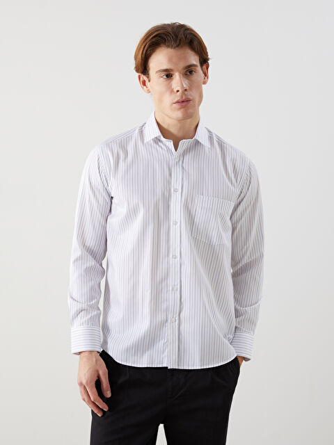 LCW BUSINESS Regular Fit Uzun Kollu Çizgili Erkek Gömlek - S5MV56Z8-LFY