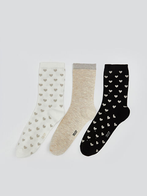 LCW DREAM Desenli Kadın Soket Çorap 3'lü - S5MV75Z8-J5E
