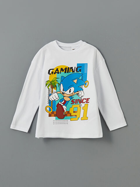 LCW Kids Bisiklet Yaka Sonic Baskılı Erkek Çocuk Tişört - S5MY01Z1-Q6K