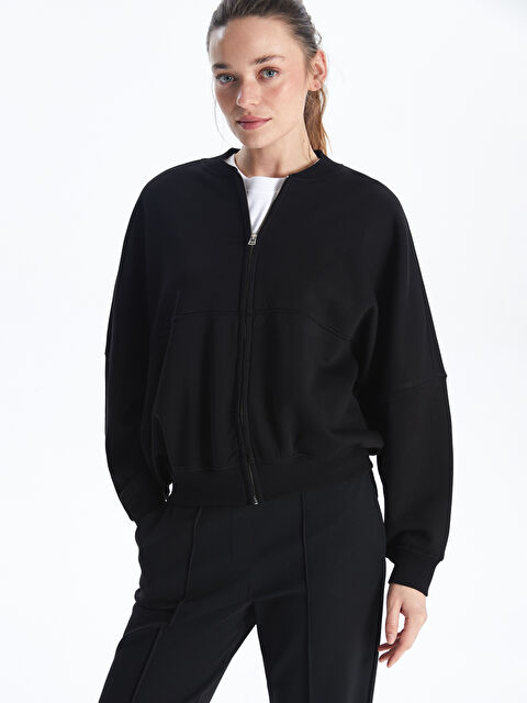 LCWAIKIKI Classic Kolej Yaka Kadın Fermuarlı Sweatshirt - S5MY49Z8-CVL