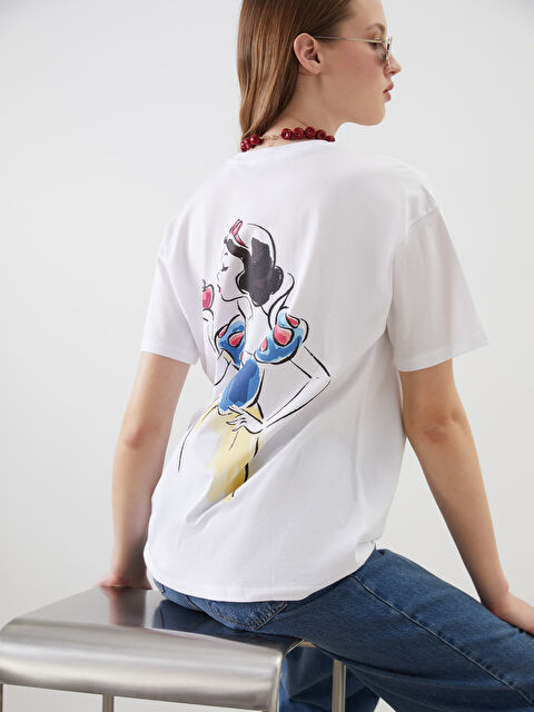 XSIDE Bisiklet Yaka Pamuk Prenses Baskılı Kadın Tişört - S5MY85Z8-Q6K