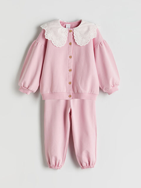 LCW baby Bebe Yaka Kız Bebek Hırka ve Tayt 2'li - S5N002Z1-YU0