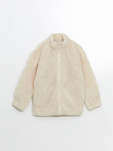 LCW Kids Dik Yaka Pelüş Erkek Çocuk Fermuarlı Sweatshirt - S5N008Z4-YYJ