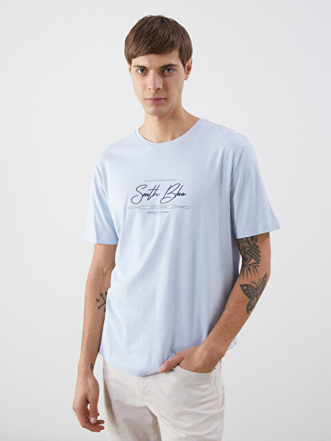 SOUTHBLUE Bisiklet Yaka Baskılı Penye Erkek Tişört - S5N009Z8-J0M