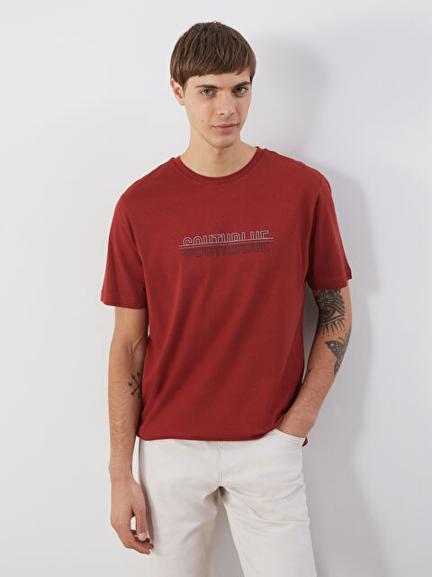 SOUTHBLUE Bisiklet Yaka Baskılı Penye Erkek Tişört - S5N011Z8-E7Y