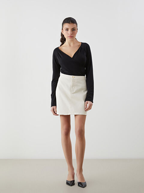 Natuvera Standart Fit Kadın Jean Etek - S5N066Z8-TH0