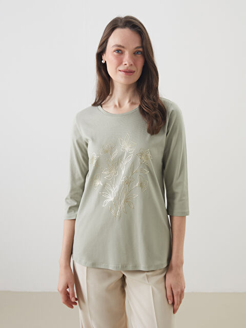 LCW Grace Bisiklet Yaka Çiçekli Bluz - S5N092Z8-GGY