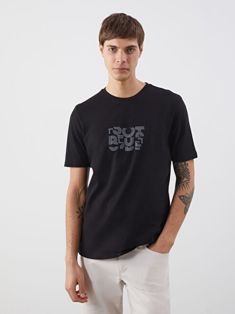 SOUTHBLUE Bisiklet Yaka Baskılı Penye Erkek Tişört - S5N098Z8-CVL