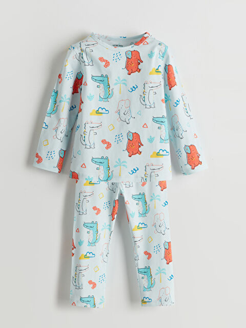 LCW baby Bisiklet Yaka Baskılı Erkek Bebek Eşofman Takım - S5N179Z1-LQK