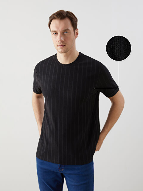 XSIDE Bisiklet Yaka Erkek Dokulu Tişört - S5N186Z8-CVL