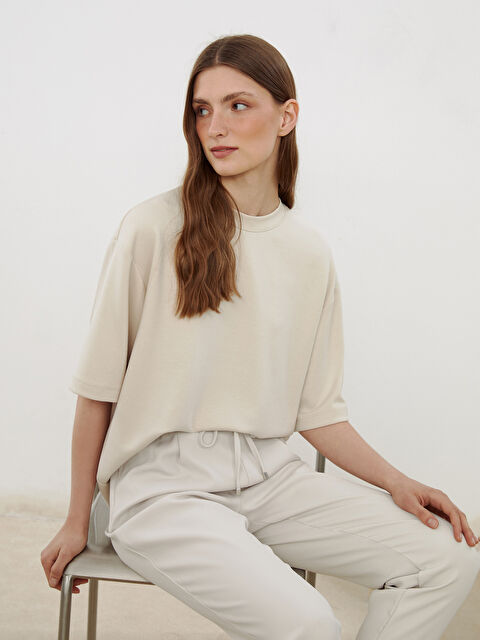 LCW Vision Bisiklet Yaka Kadın Tişört - S5N202Z8-QW6