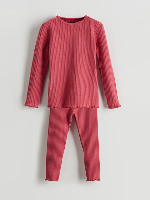 LCW baby Dokulu Kız Bebek Tişört ve Tayt 2'li - S5N238Z1-GVC