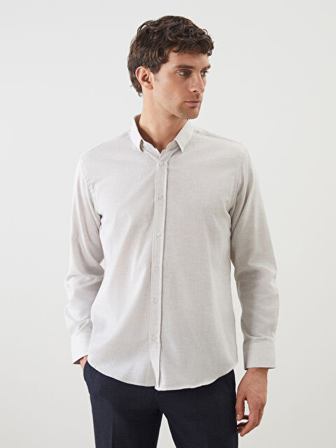 LCW Vision Regular Fit Uzun Kollu Çizgili Erkek Gömlek - S5N240Z8-LE8