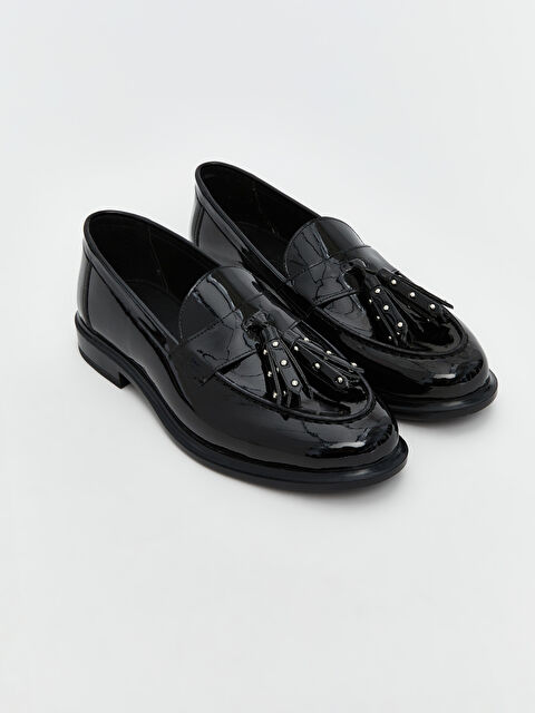 KOOR Deri Görünümlü Fiyonk Detaylı Kadın Loafer Ayakkabı - S5N303Z8-HUC