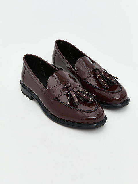 KOOR Deri Görünümlü Fiyonk Detaylı Kadın Loafer Ayakkabı - S5N303Z8-JAV