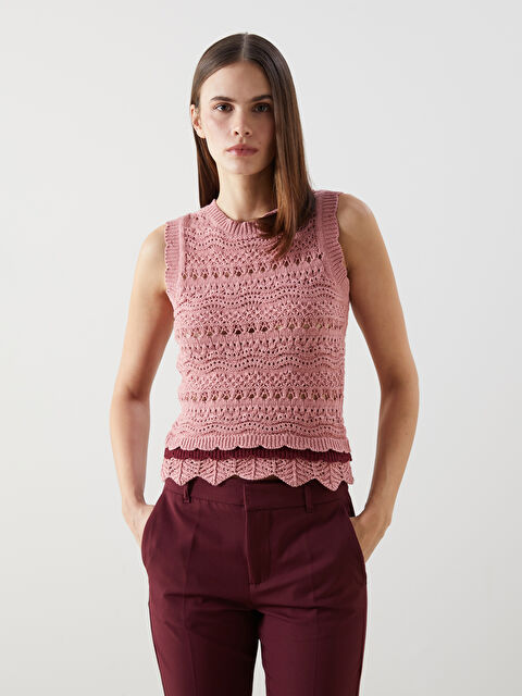 LCW Vision Bisiklet Yaka Ajurlu Kadın Triko Süveter - S5N330Z8-DS4