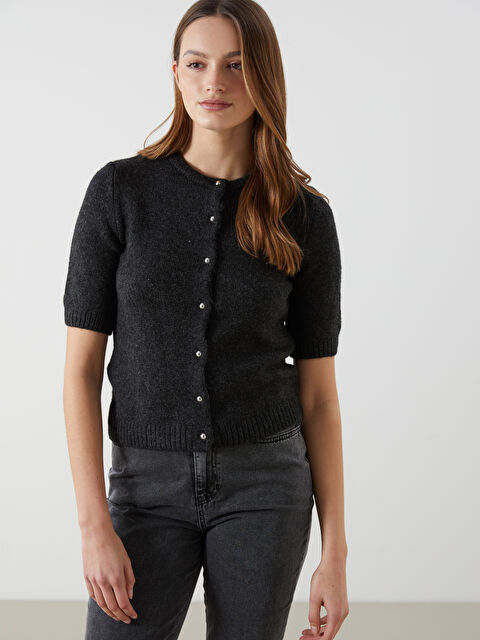 LCW Vision Bisiklet Yaka Kadın Triko Hırka - S5N333Z8-CX7