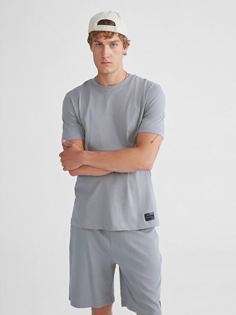 XSIDE Bisiklet Yaka Penye Erkek Tişört - S5N342Z8-S94