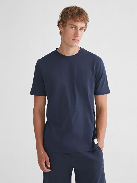 XSIDE Bisiklet Yaka Penye Erkek Tişört - S5N342Z8-VCQ